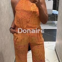 Pantalón gasa naranja Open - Imagen 1