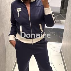 Pantalón jogger azul marino con strass Lola Casademunt - Imagen 1