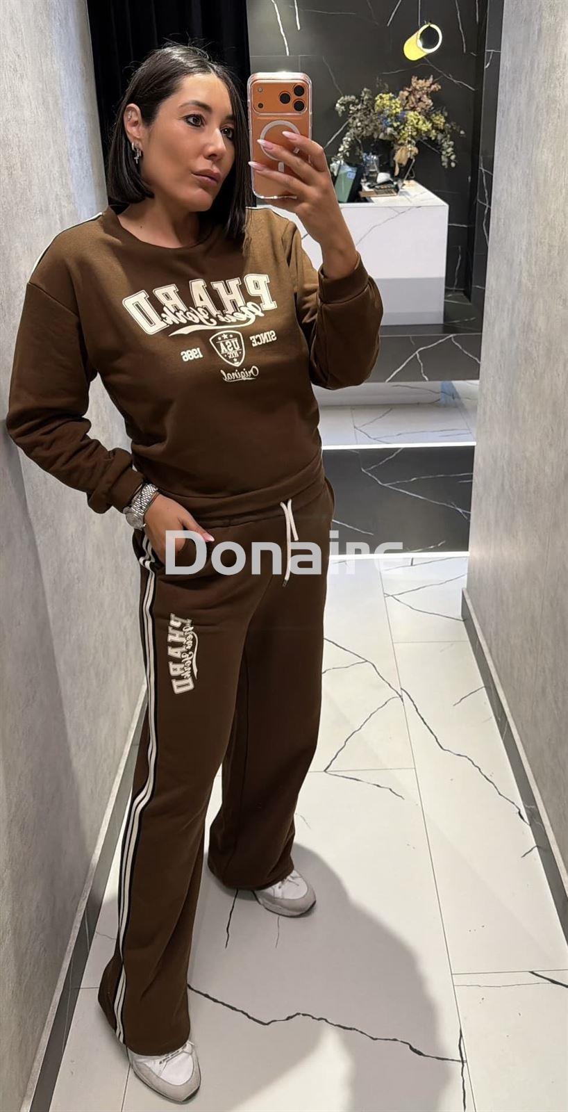 Pantalón jogger pata ancha marrón Phard - Imagen 1