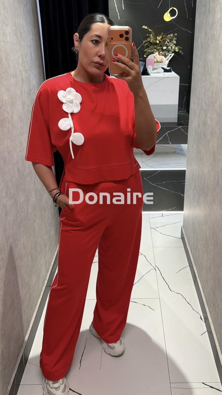 Pantalón jogger pata ancha rojo PHARD - Imagen 1