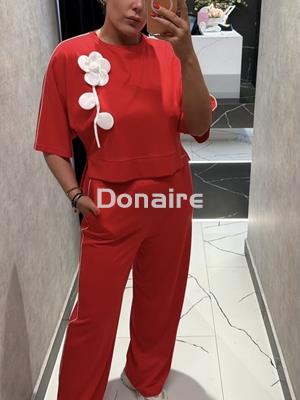 Pantalón jogger pata ancha rojo PHARD - Imagen 1