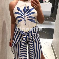 Pantalón lazada largo rayas Open - Imagen 1