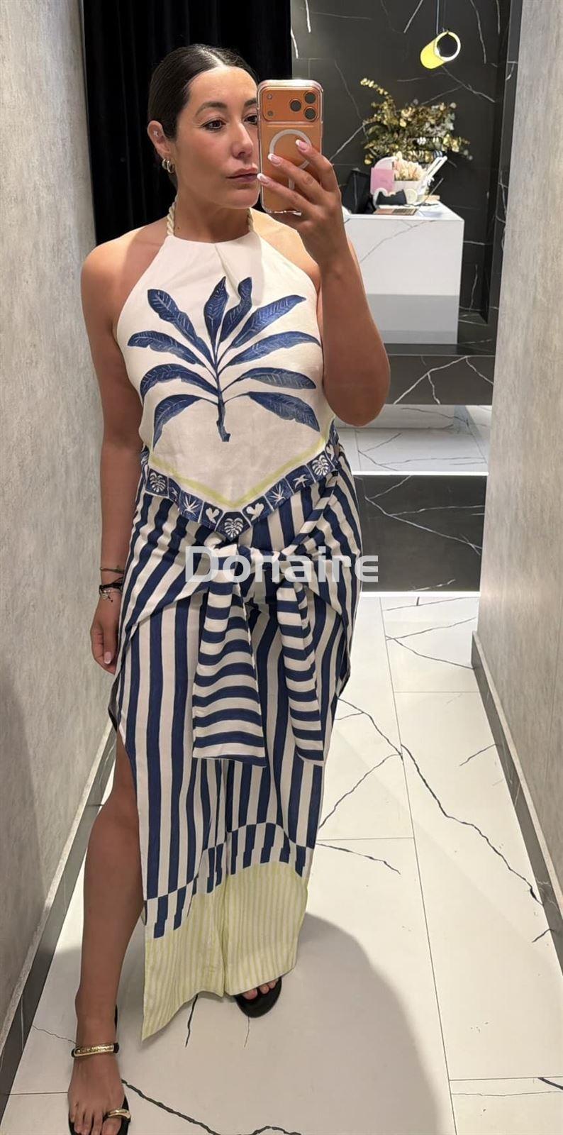 Pantalón lazada largo rayas Open - Imagen 2