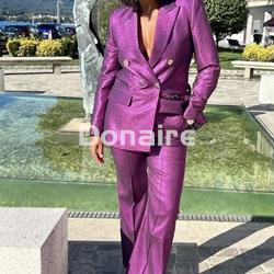 Pantalón Maite efecto glitter fucsia - Imagen 1