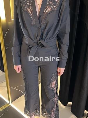 Pantalón negro guipour Dixie - Imagen 1