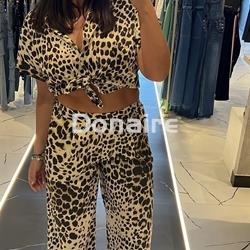 Pantalón palazzo animal print Dixie - Imagen 2