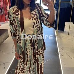 Pantalón palazzo satén manchas Dixie - Imagen 2