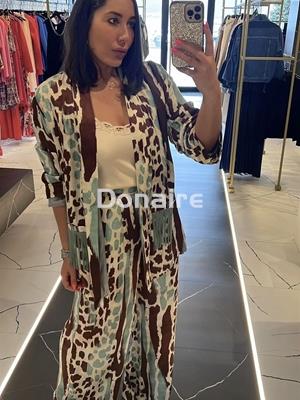 Pantalón palazzo satén manchas Dixie - Imagen 2