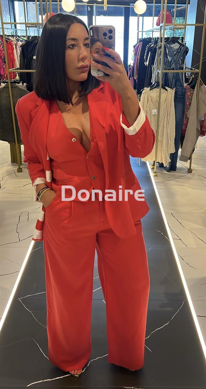Pantalón palazzo tencel rojo Lola Casademunt - Imagen 1