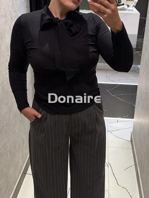 Pantalón pata ancha raya diplomática y strass Koralline - Imagen 2