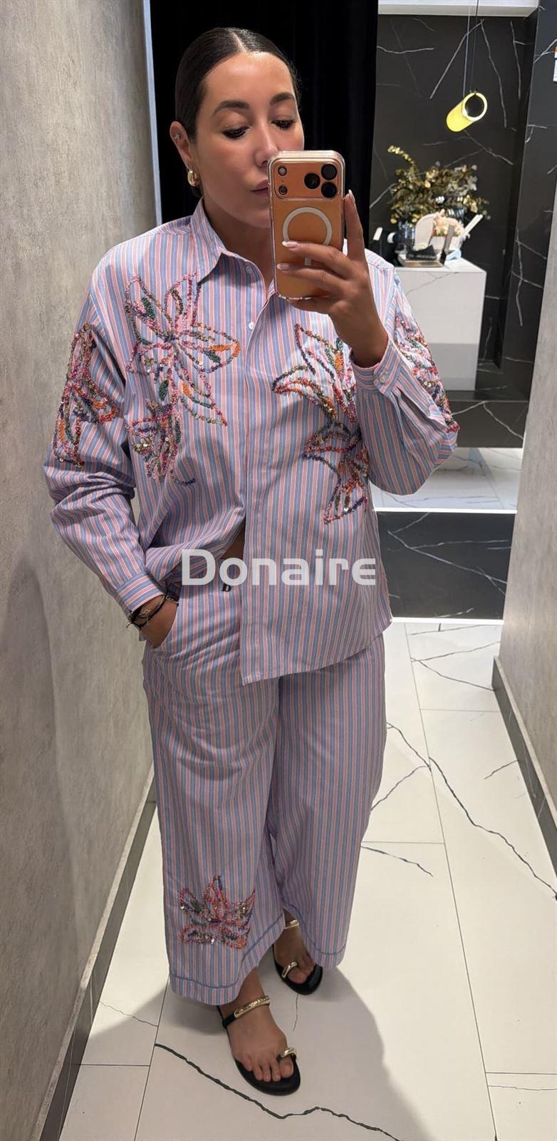 Pantalón rayas y lentejuelas estilo pijama Dixie - Imagen 2