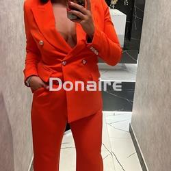 Pantalón rojo coral vestir Koralline - Imagen 1