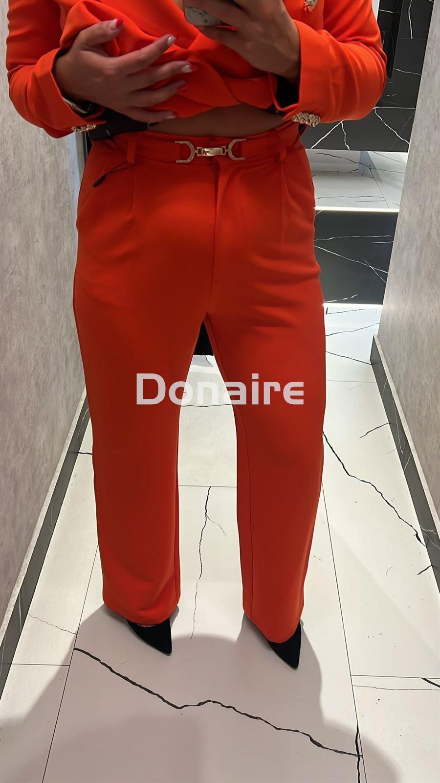 Pantalón rojo coral vestir Koralline - Imagen 2