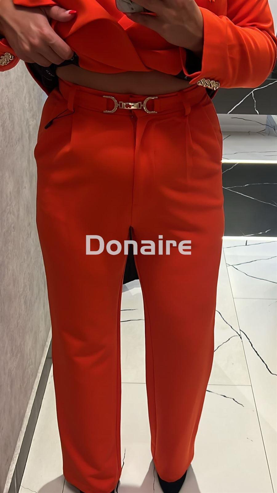 Pantalón rojo coral vestir Koralline - Imagen 3