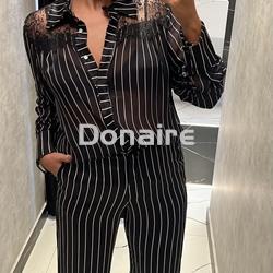 Pantalón satén raya diplomática Open - Imagen 1