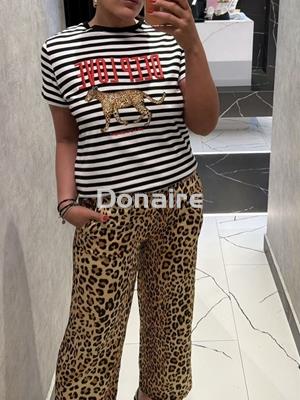 Pantalón satinado animal print Lola Casademunt - Imagen 1