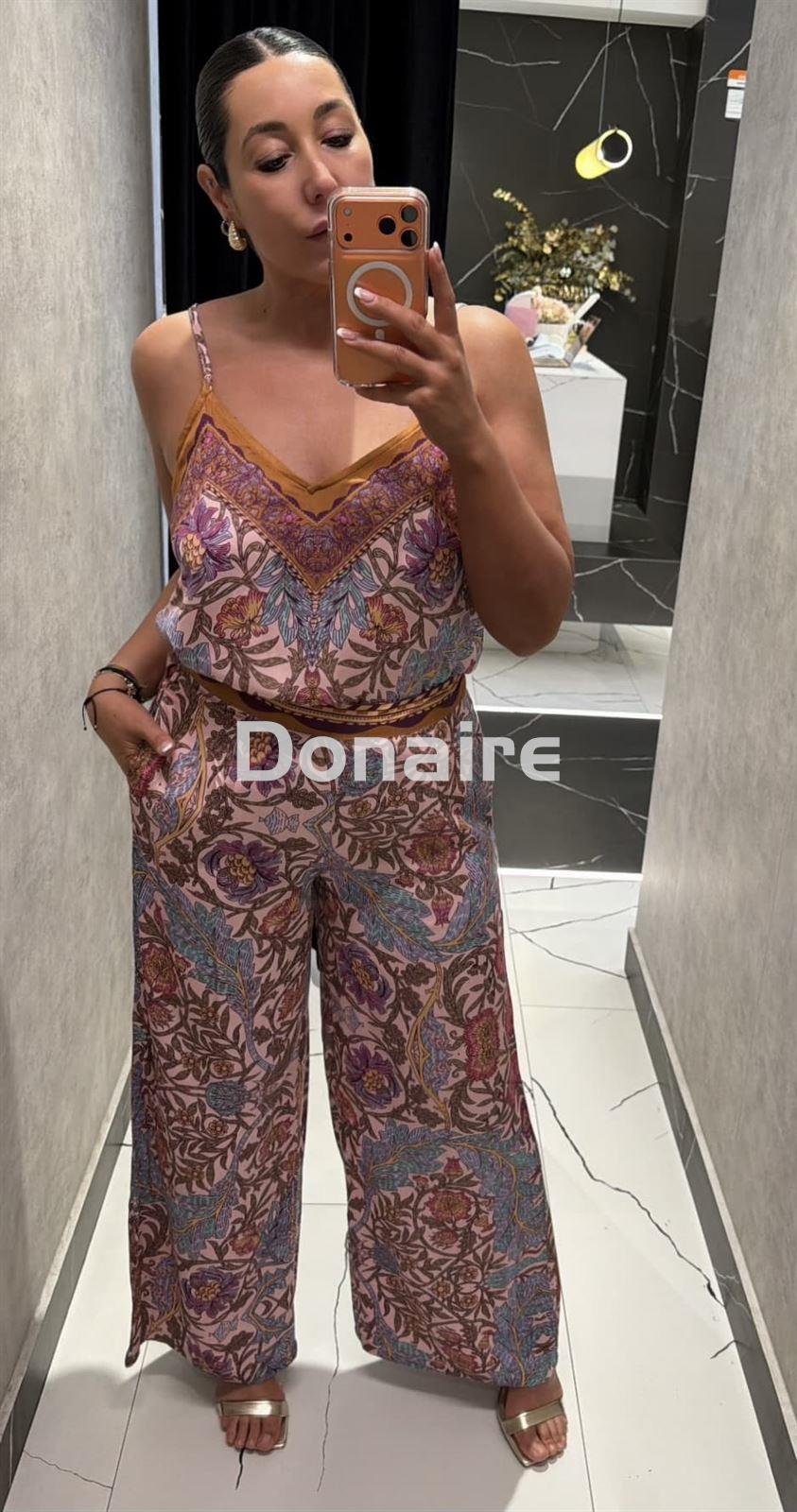 Pantalón satinado print floral NKN - Imagen 3