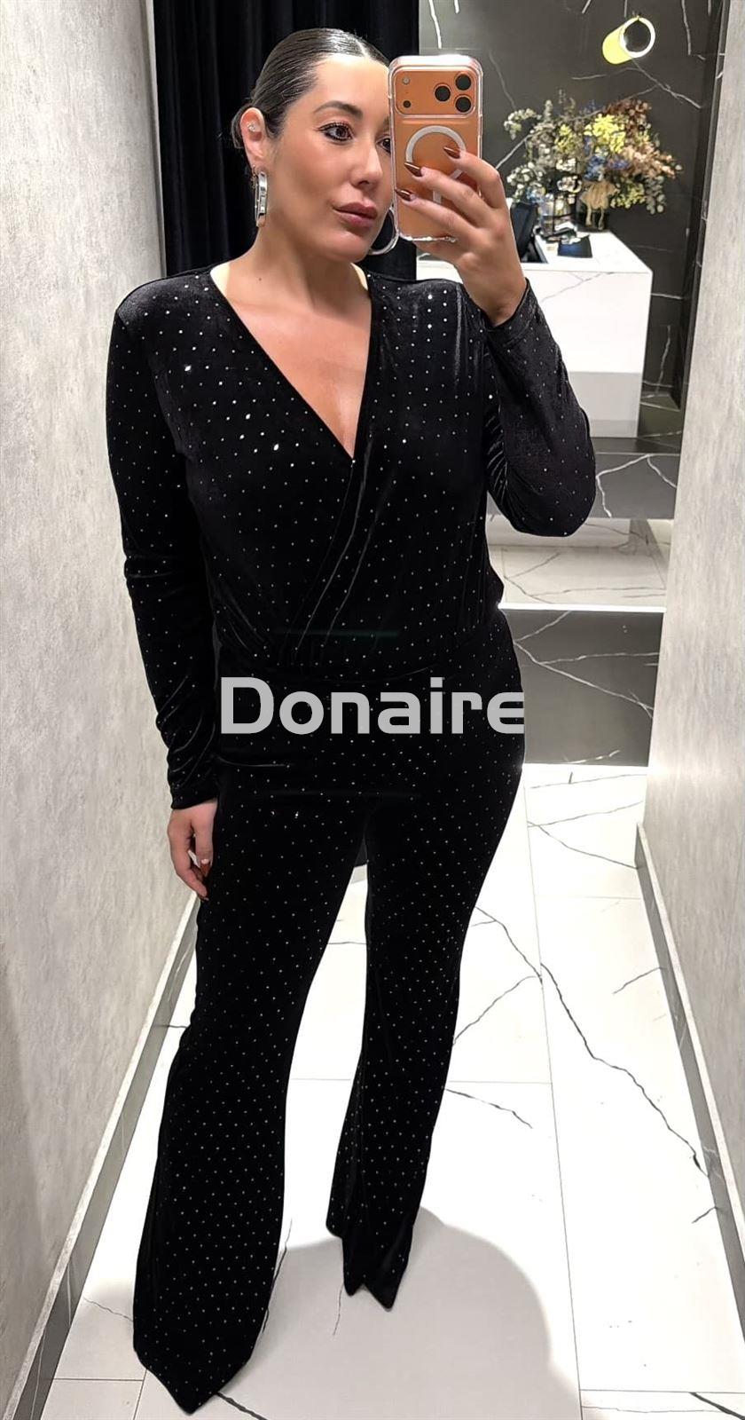 Pantalón terciopelo y topos plata Koralline - Imagen 1