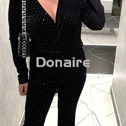 Pantalón terciopelo y topos plata Koralline - Imagen 2