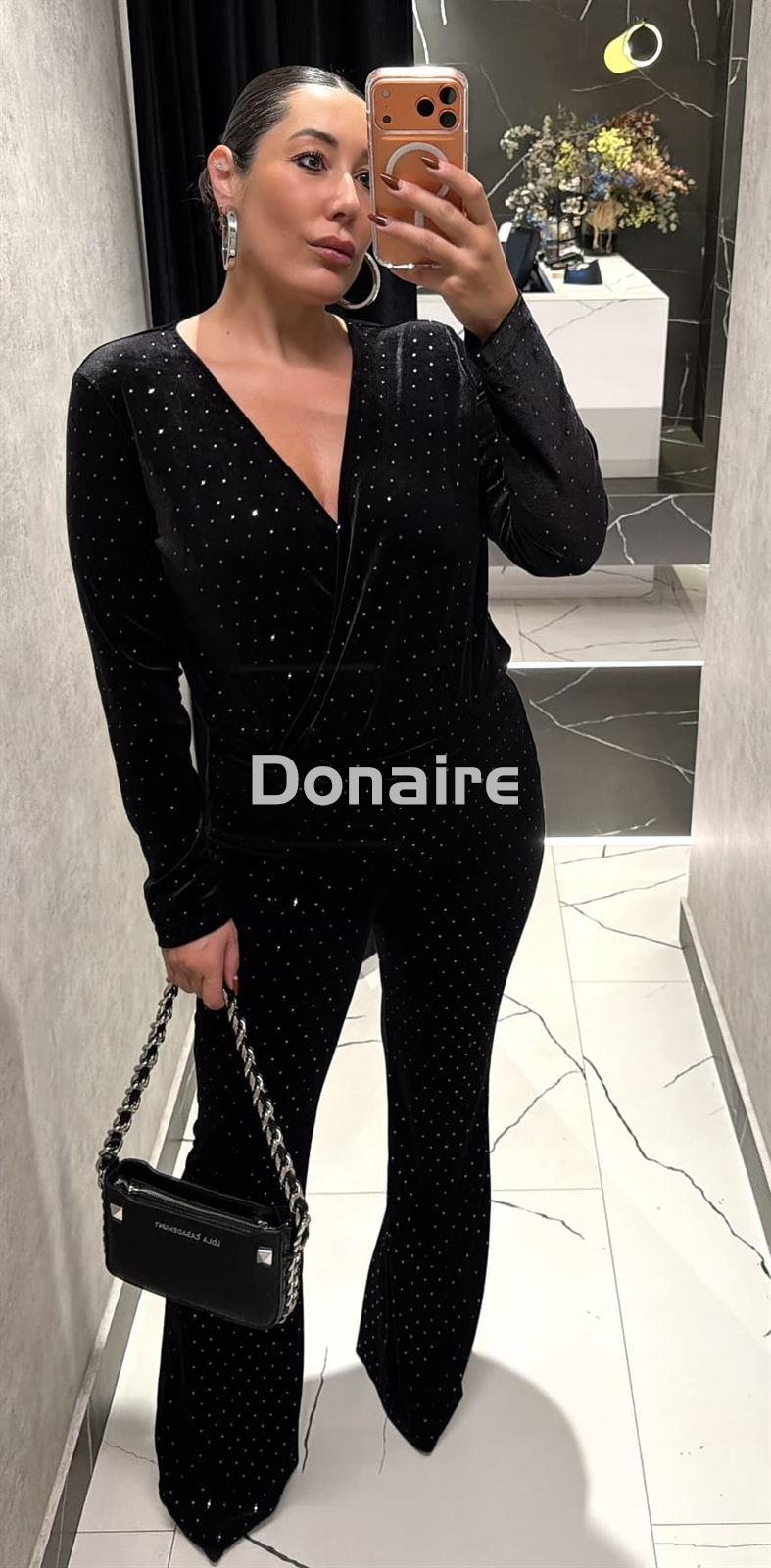 Pantalón terciopelo y topos plata Koralline - Imagen 3