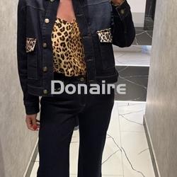 Pantalón vaquero estilo culotte detalles animal print Lola Casademunt - Imagen 1