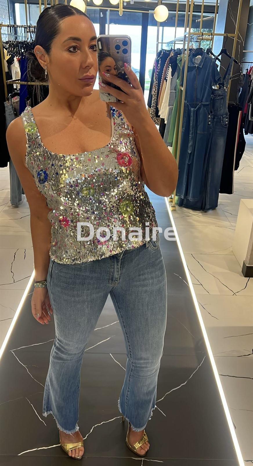 Pantalón vaquero flare bajo deshilado Phard - Imagen 2