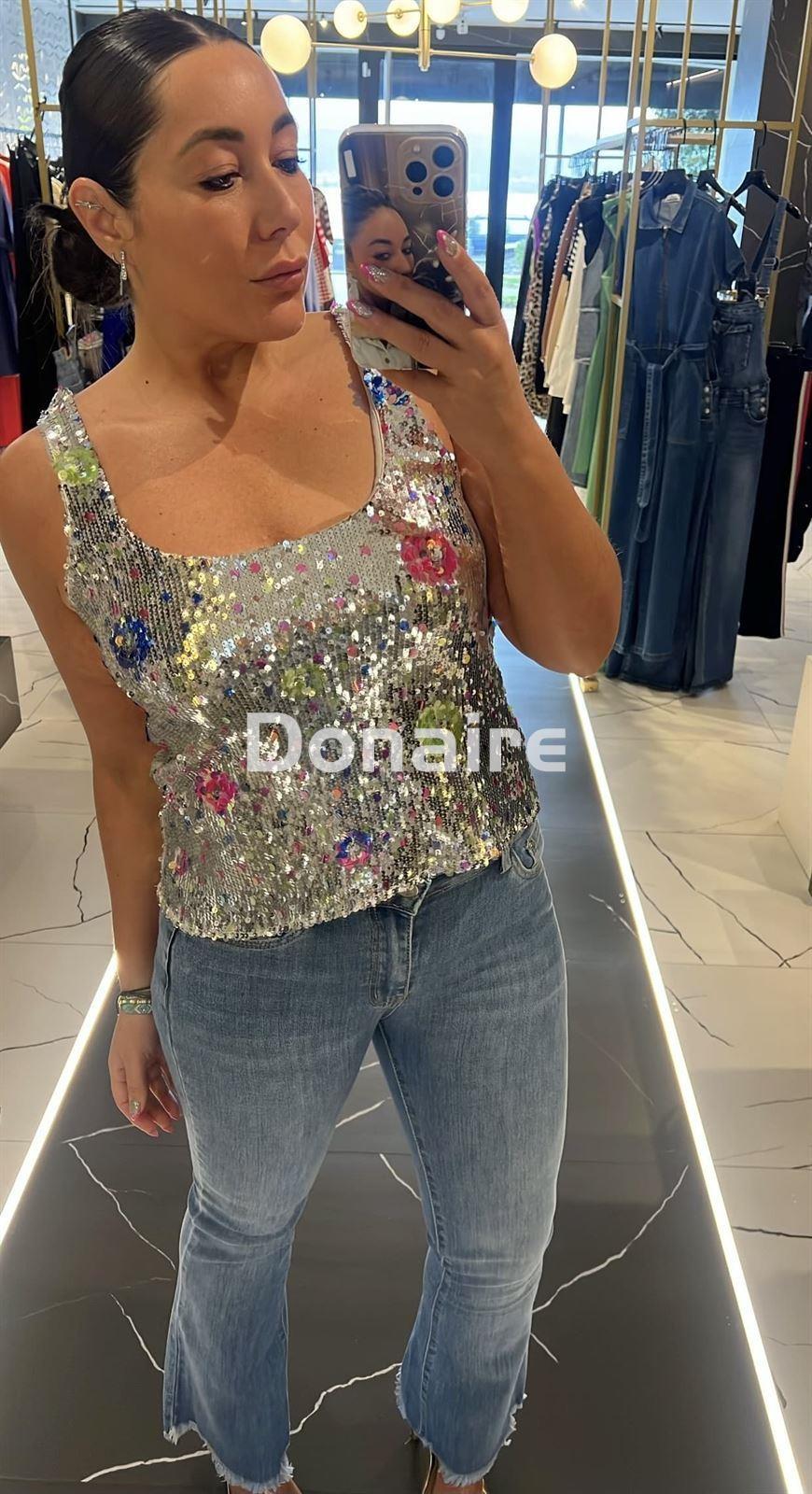 Pantalón vaquero flare bajo deshilado Phard - Imagen 3