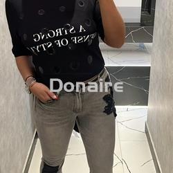 Pantalón vaquero gris aplicaciones lentejuelas Koralline - Imagen 2