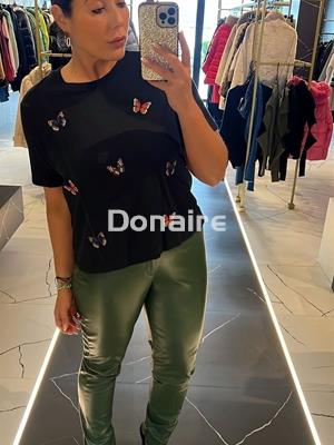 Pantalón verde efecto piel Lez a lez - Imagen 1