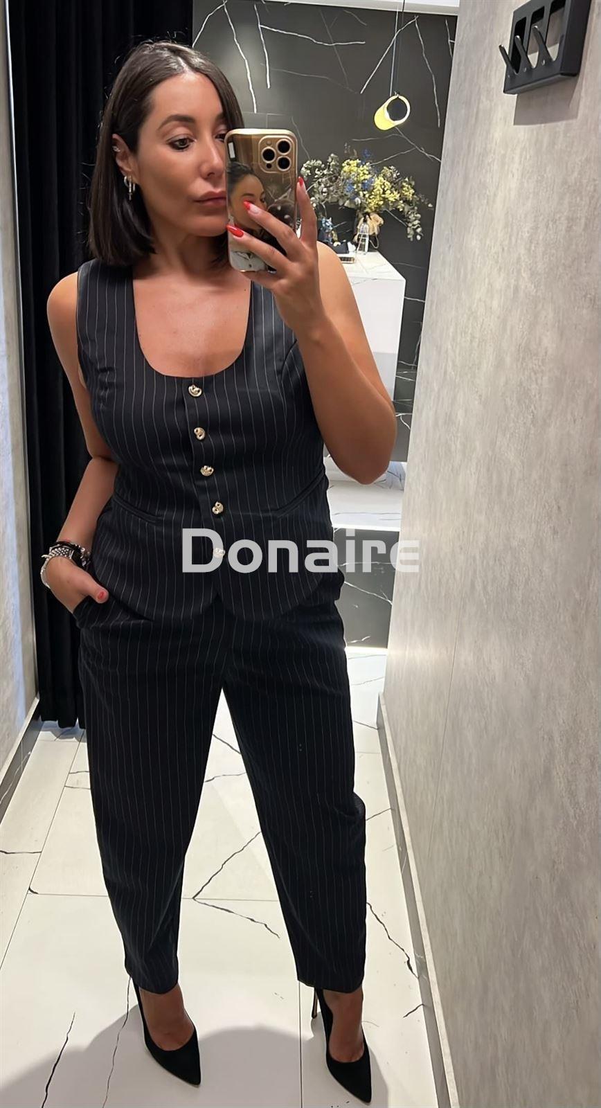 Pantalón vestir azul marino raya diplomática Koralline - Imagen 1
