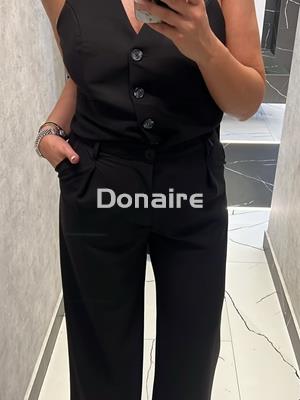 Pantalón vestir negro pata ancha L’CECCI - Imagen 2