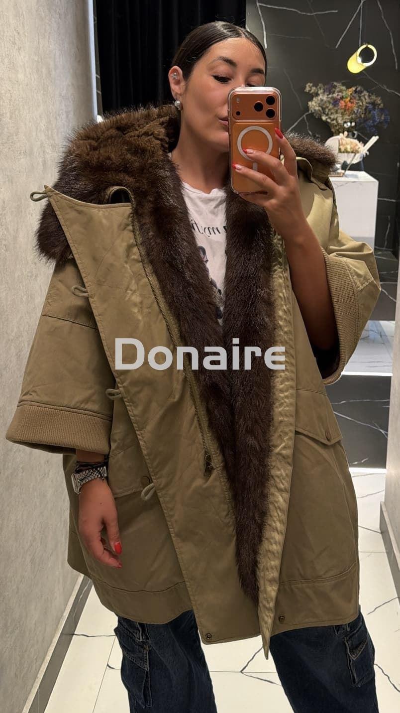 Parka tipo capa pelo interir Dixie - Imagen 2