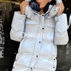 Plumífero HELESIA silver blue fox efecto tornasolado Dichi - Imagen 1