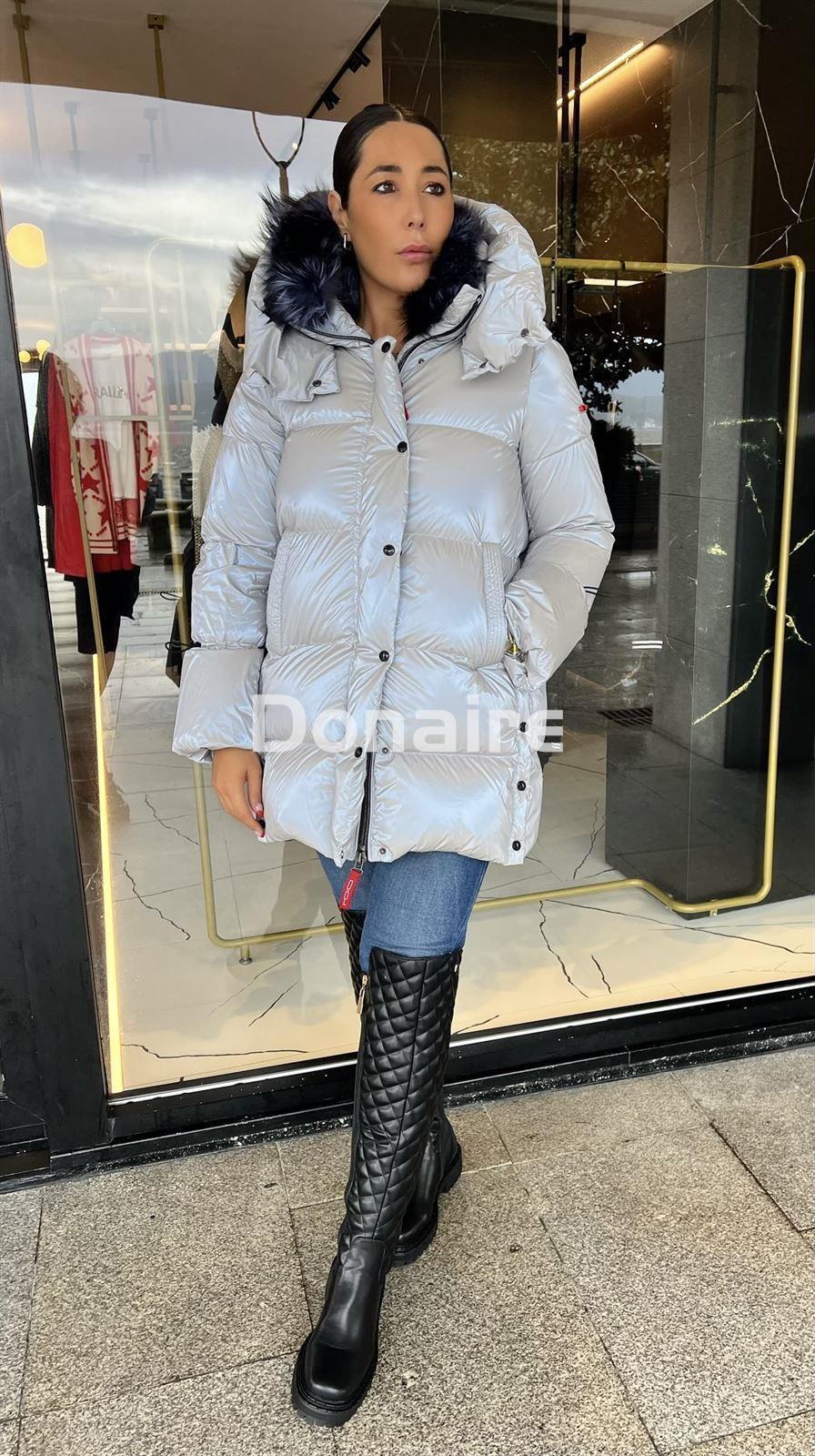 Plumífero HELESIA silver blue fox efecto tornasolado Dichi - Imagen 2