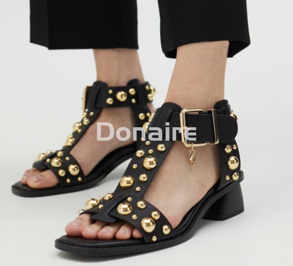 Sandalia hebilla con detalles metálicos dorados Maite - Imagen 1