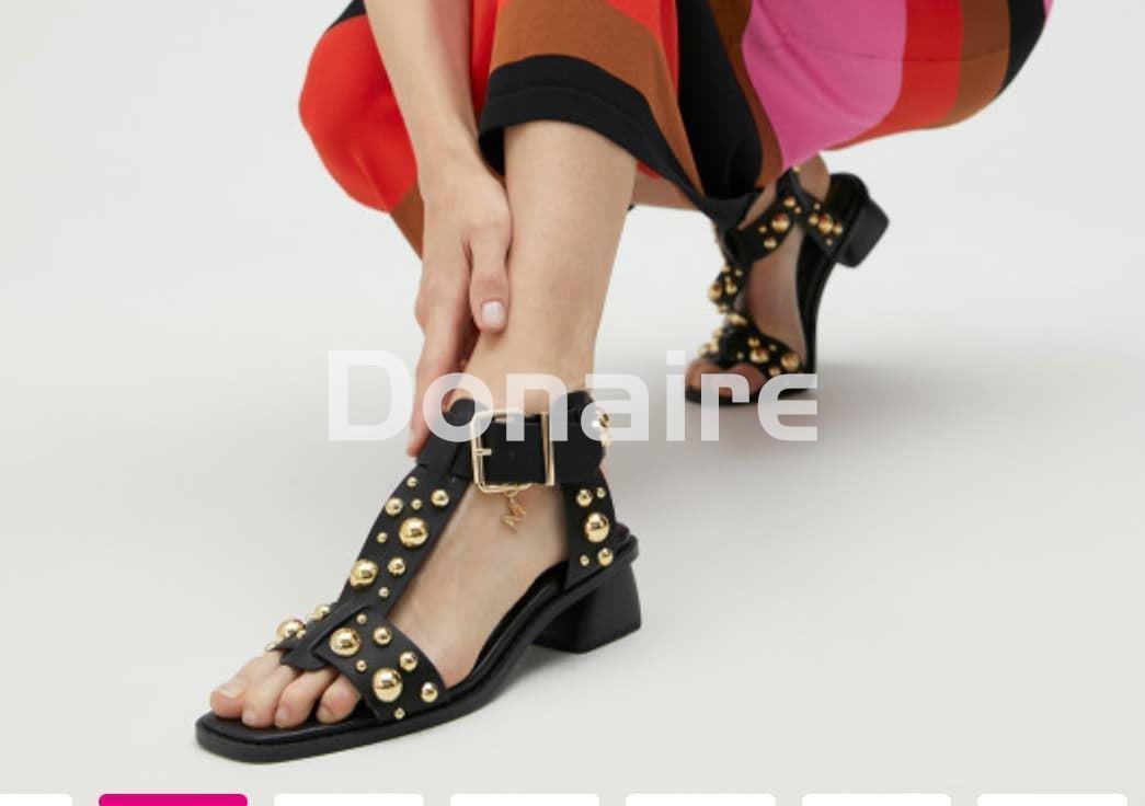 Sandalia hebilla con detalles metálicos dorados Maite - Imagen 8