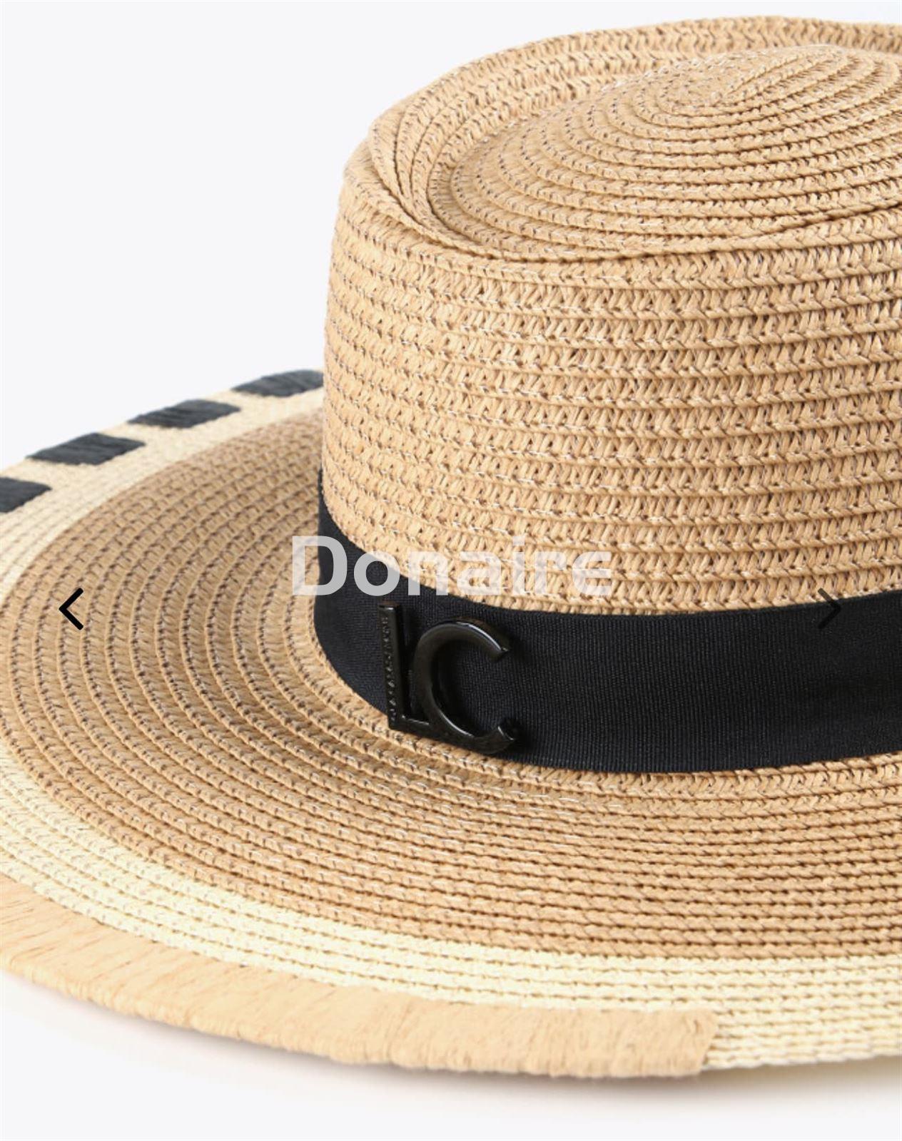 Sombrero en tonos naturales con detalles borados en negro Lola Casademunt - Imagen 4