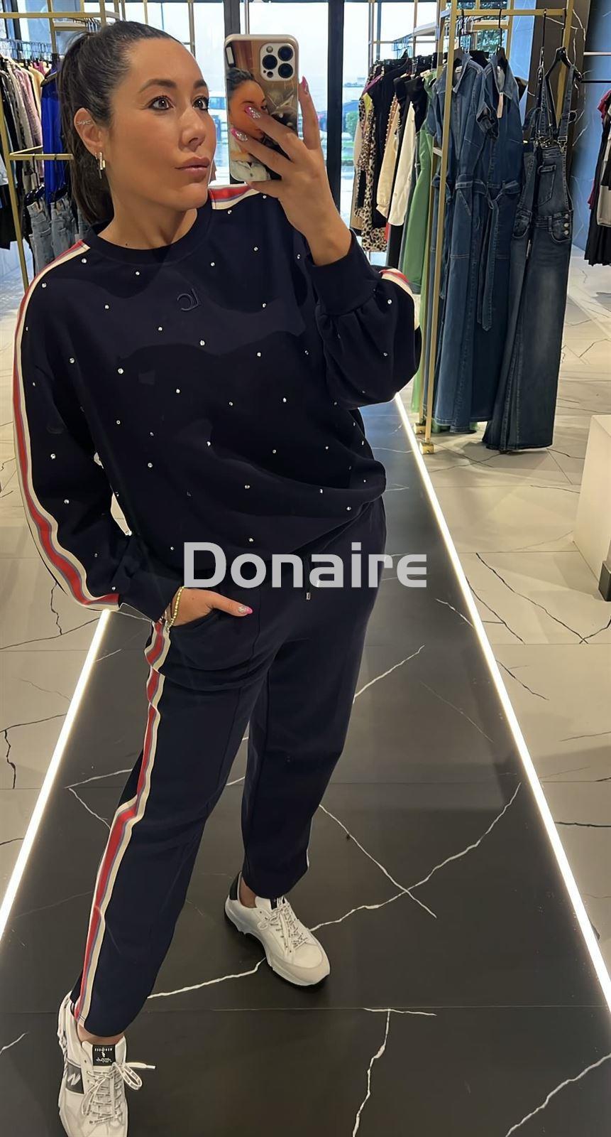 Sudadera azul marino strass y cinta tricolor Lola Casademunt - Imagen 1