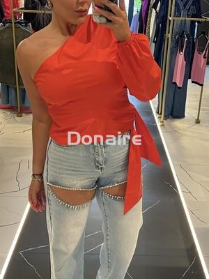 Top asimétrico rojo Koralline - Imagen 1