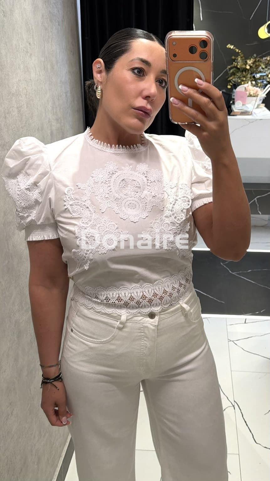 Top blanco guipour BSB - Imagen 1