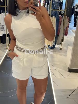 Top blanco pedrería Trash and Luxury - Imagen 1