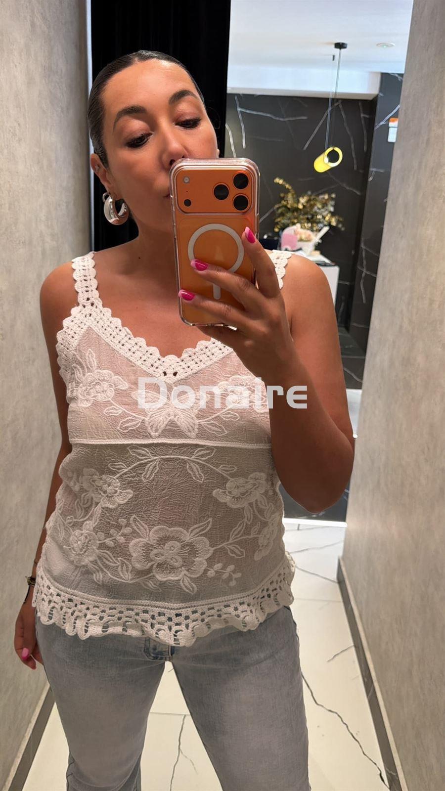 Top crochet blanco Koralline - Imagen 1