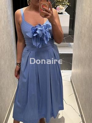 Top crop rayas azul Dixie - Imagen 1