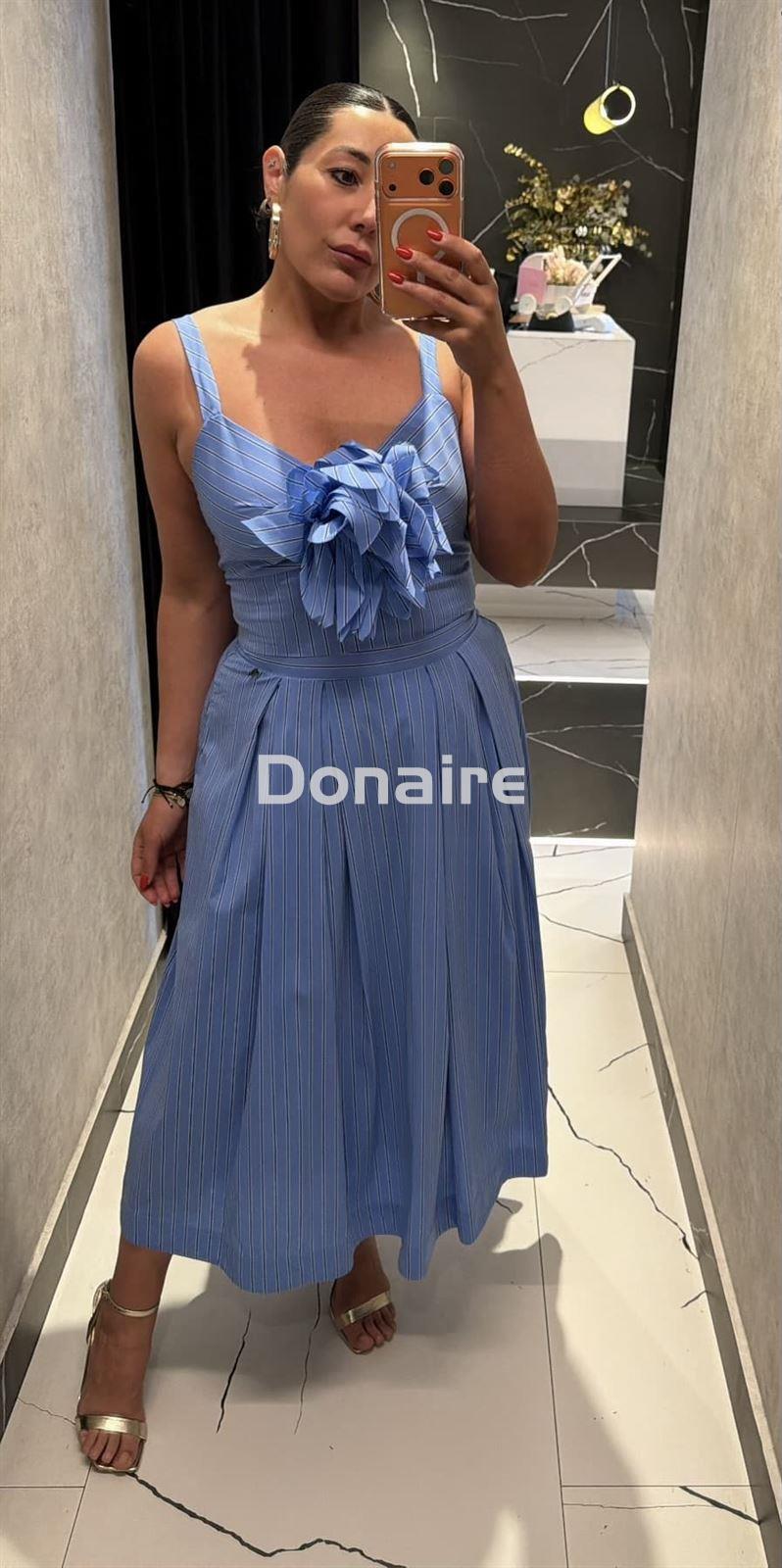 Top crop rayas azul Dixie - Imagen 3