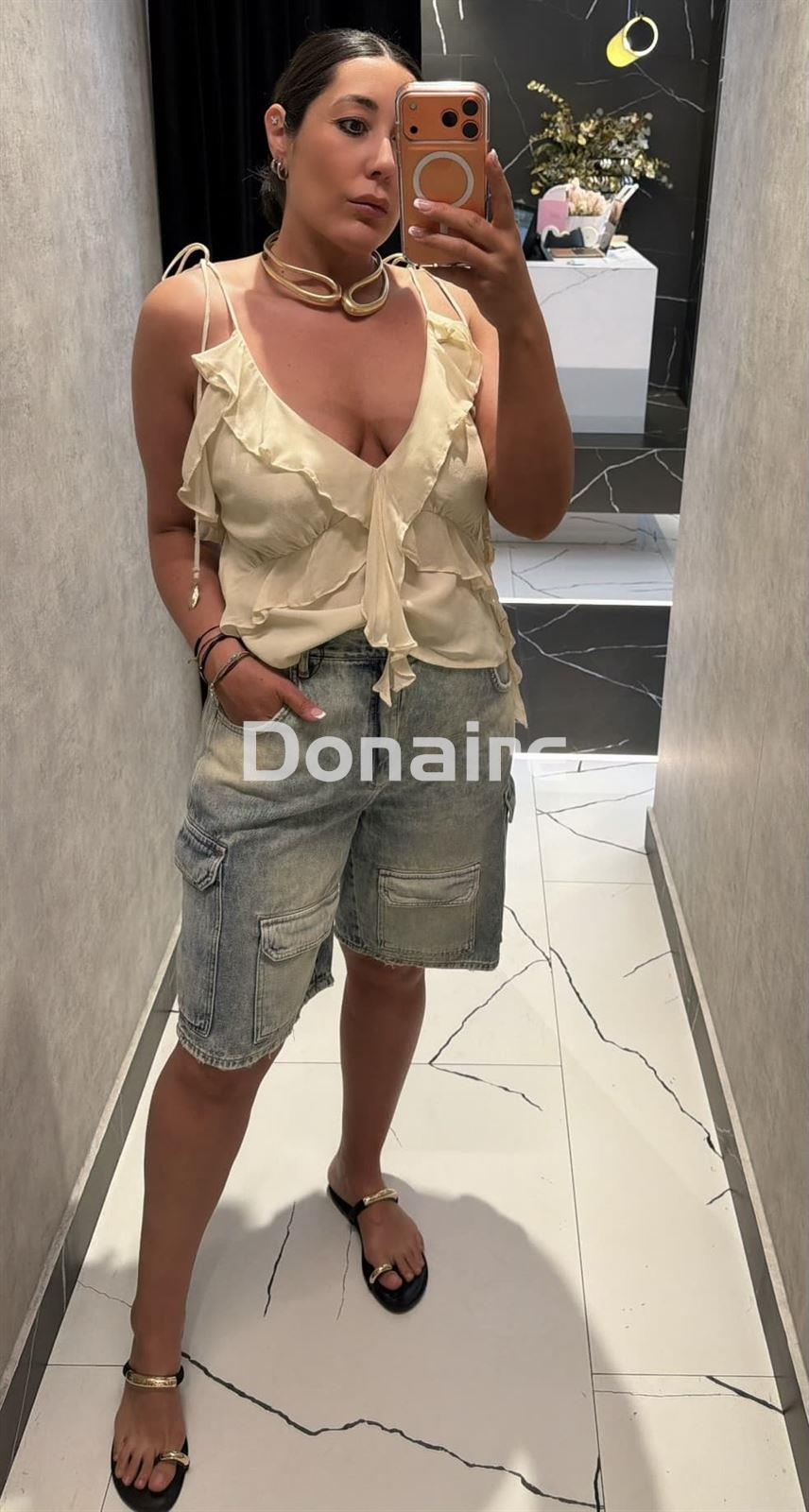 Top gasa beige Open - Imagen 1