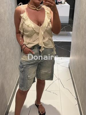 Top gasa beige Open - Imagen 1