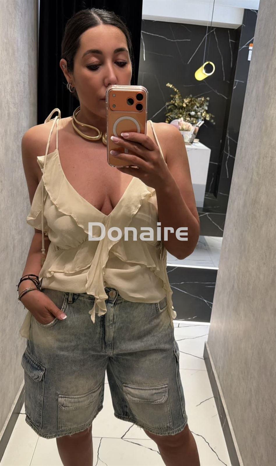 Top gasa beige Open - Imagen 2