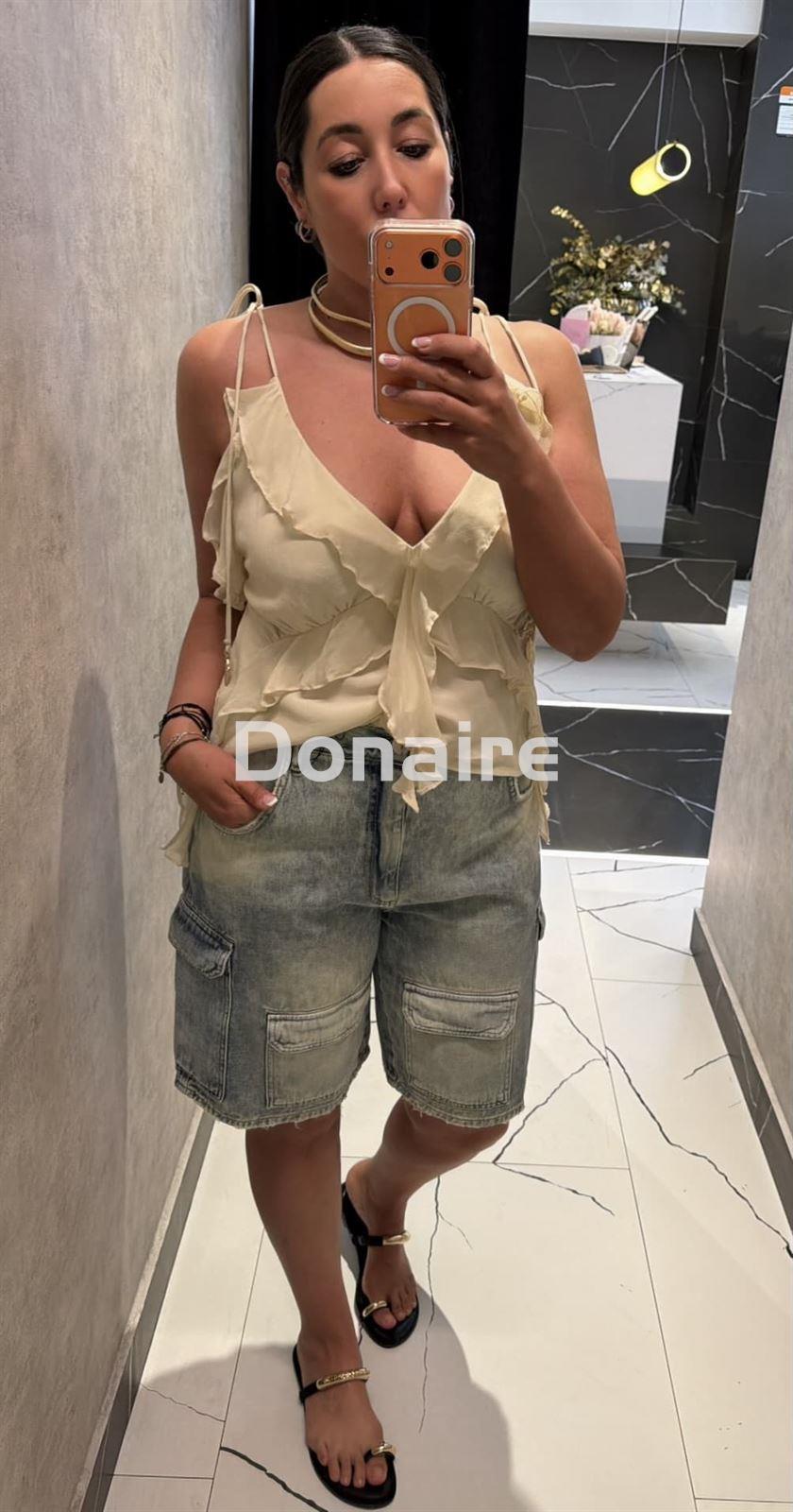 Top gasa beige Open - Imagen 3