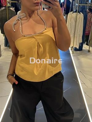 Top joya mostaza Open - Imagen 1