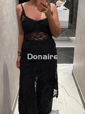Top largo crochet negro Koralline - Imagen 1